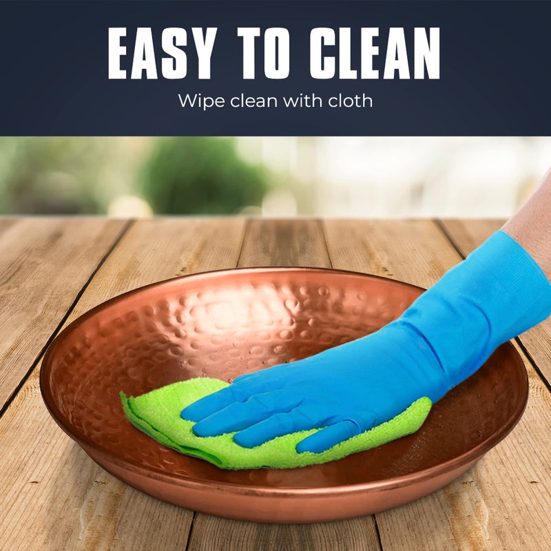 Monarch Abode Standing Bird Bath & Bird Feeder for Outdoors â€“ Pure Copper Hand Hammered Birds Bath Bowl w/ 34-inch Detachable Iron Stand, Wild Birdfeeder and Birdbath for Outside Garden Backyard - Image 5